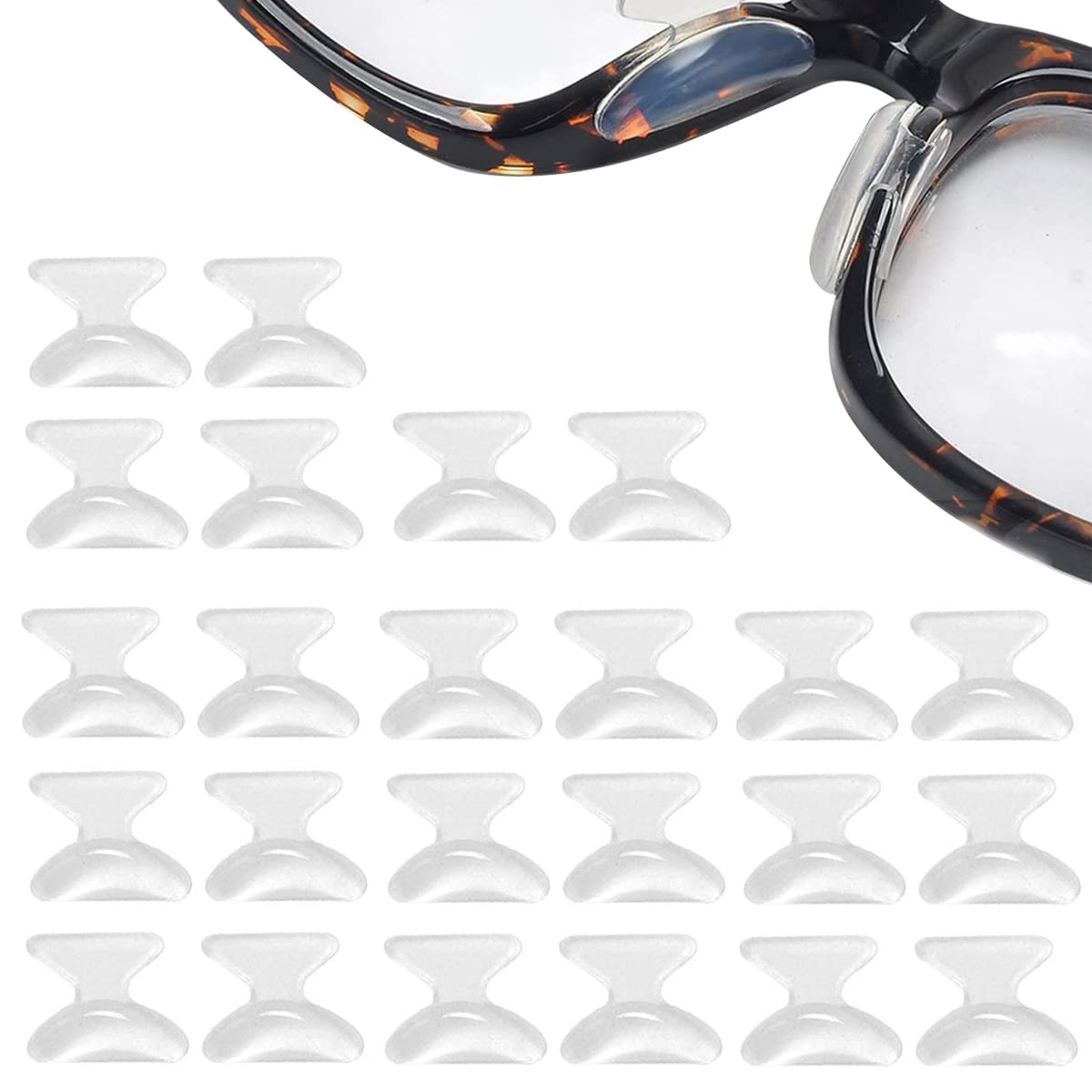 MAYCREATE 12 Pairs Eyeglass Nose Pads, Anti-Slip Silicone Glasses Nose Support Pads Replacement, Anti-Slip Air Chamber Nose Pads for Full Plastic Frames, White MAYCREATE 12 Pairs Eyeglass Nose Pads, Anti-Slip Silicone Glasses Nose Support Pads Replacement, Anti-Slip Air Chamber Nose Pads for Full Plastic Frames, White